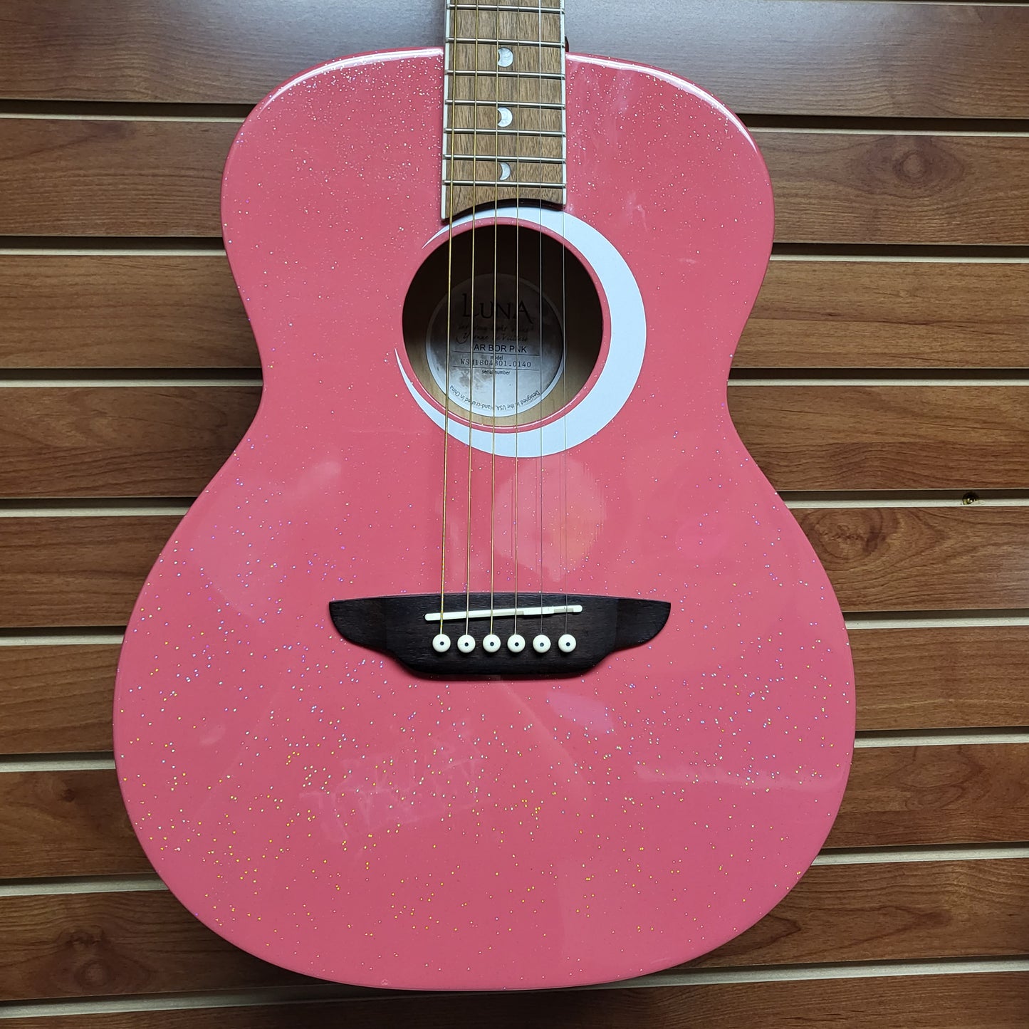 Luna Aurora Borealis 3/4 Size Acoustic Guitar Pink Sparkle