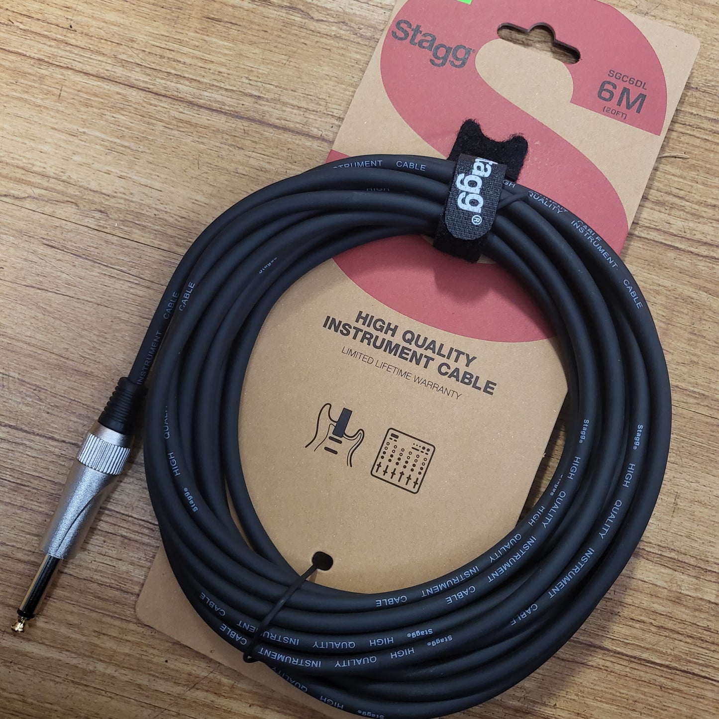 STAGG Instrument cable 6 m (20FT) Black