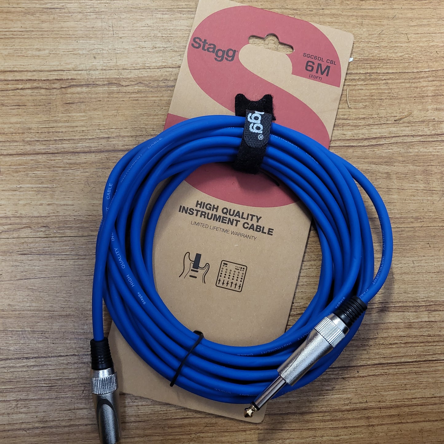 STAGG Instrument cable 6 m (20FT) BLUE