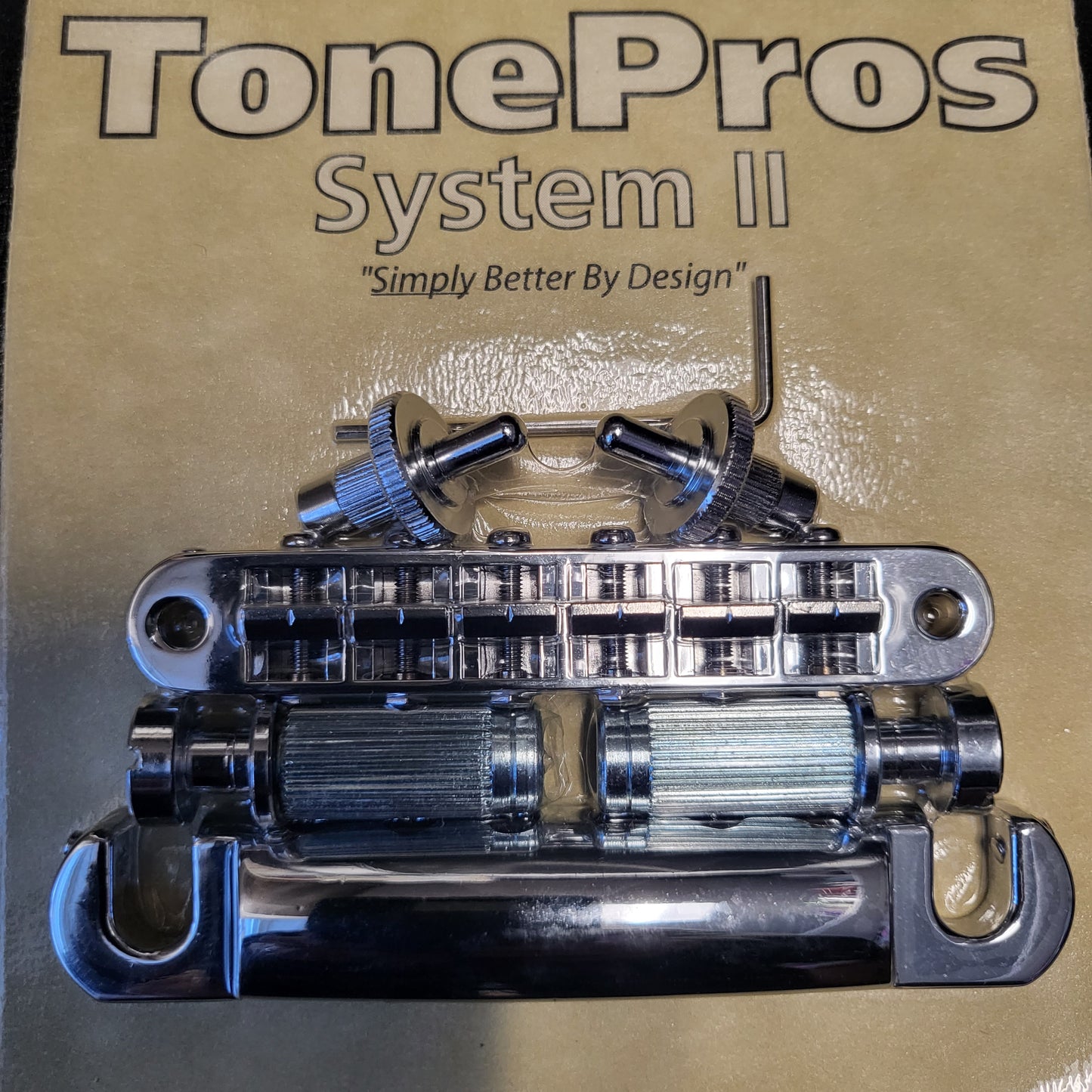 TonePros II LPM04 Tune-o-matic Bridge and Tailpiece Set, Chrome, Notched