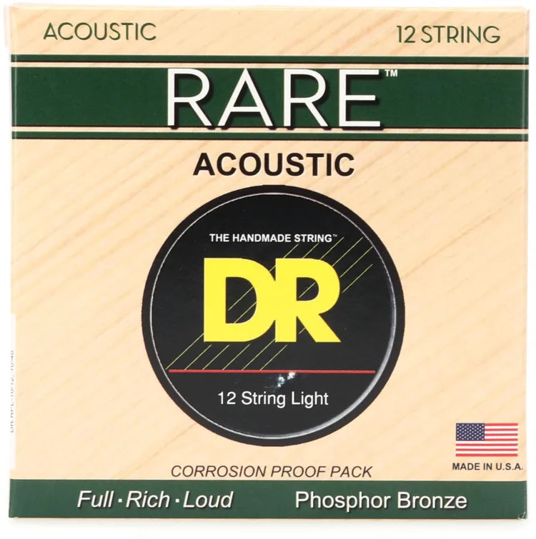 DR Strings RPL-10/12 RARE Phos-Bronze Acoustic 12-String Ex-Lt 10-48