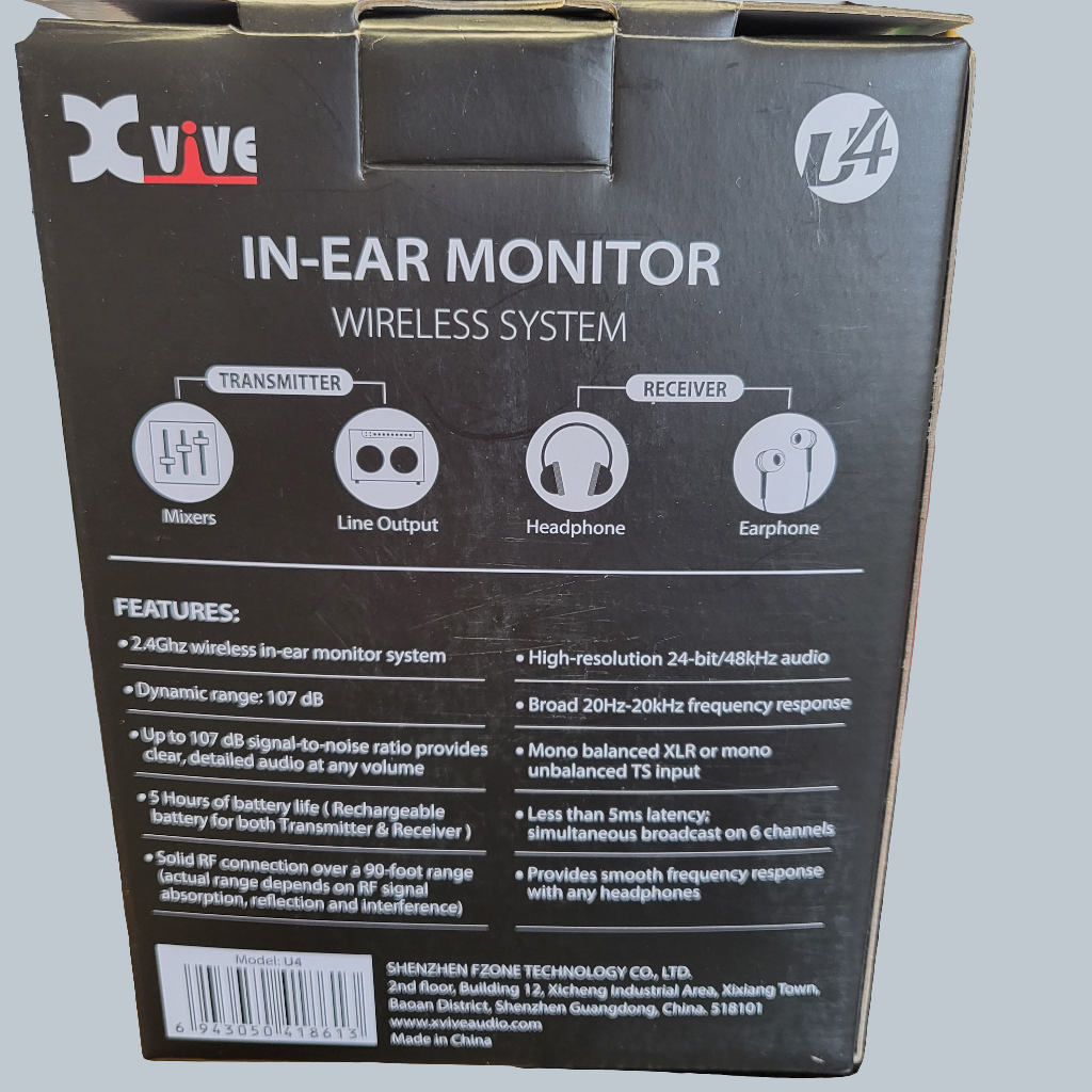Xvive Audio U4 Wireless In-ear Monitoring System