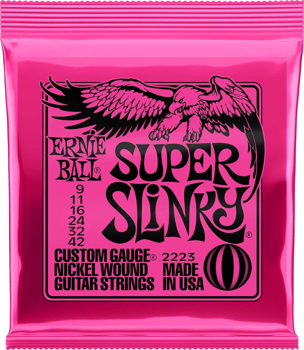 Ernie Ball 2223 Super Slinky Nickel Wound Electric Guitar Strings - .009-.042