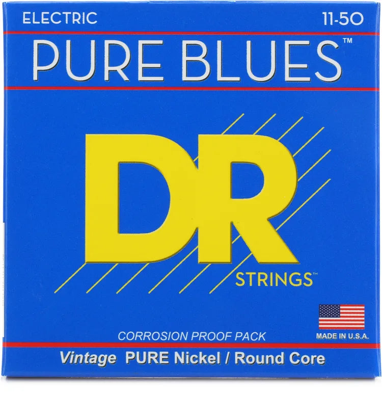 DR Strings Pure Blues PHR-11 Pure Nickel Electric Guitar Strings 11-50