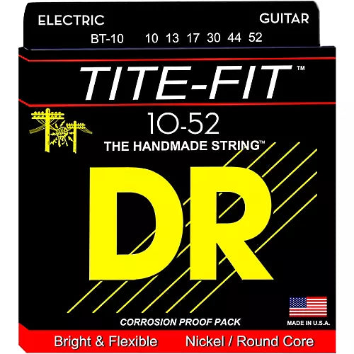 DR Tite Fit Electric Guitar Strings 10-52 Nickel/Round Core