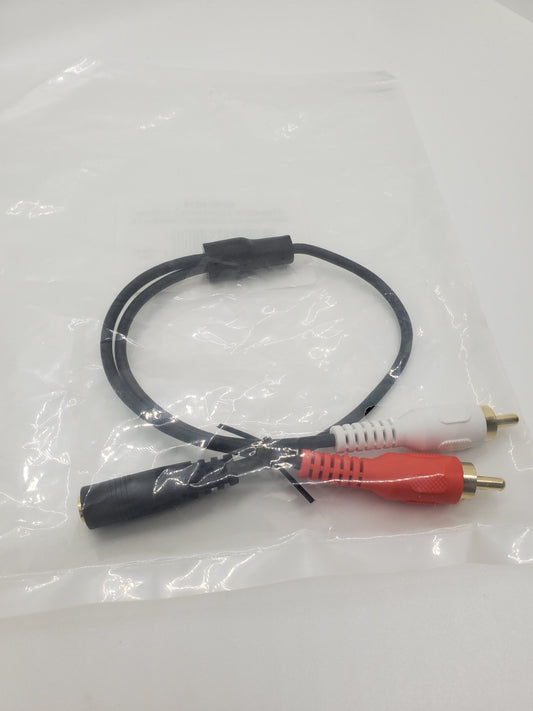 2 Male RCA to 3.5mm Female 3-Conductor Jack Y-Cable with Gold Plated Connectors 1ft