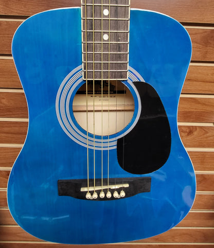 Stagg SA20D 1/2 Size Dreadnought Beginner Acoustic Guitar Blue