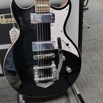 Aria Pro II 212-MK2 - Bowery-Chambered Doublecut with Bigsby, Black