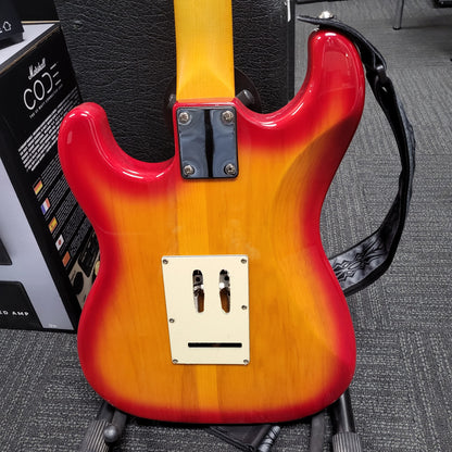 Monoprice Cali DLX Plus Solid Ash Electric Guitar - Cherry Burst