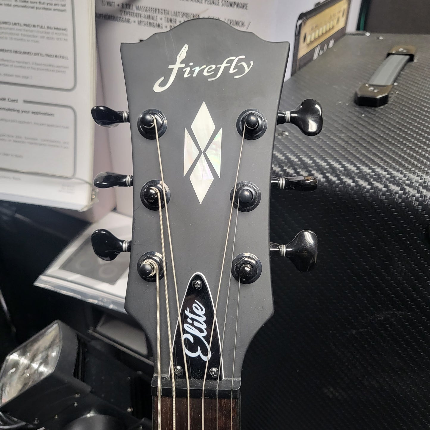 Firefly Single Cut Elite Baritone Electric Guitar Satin Black X1106