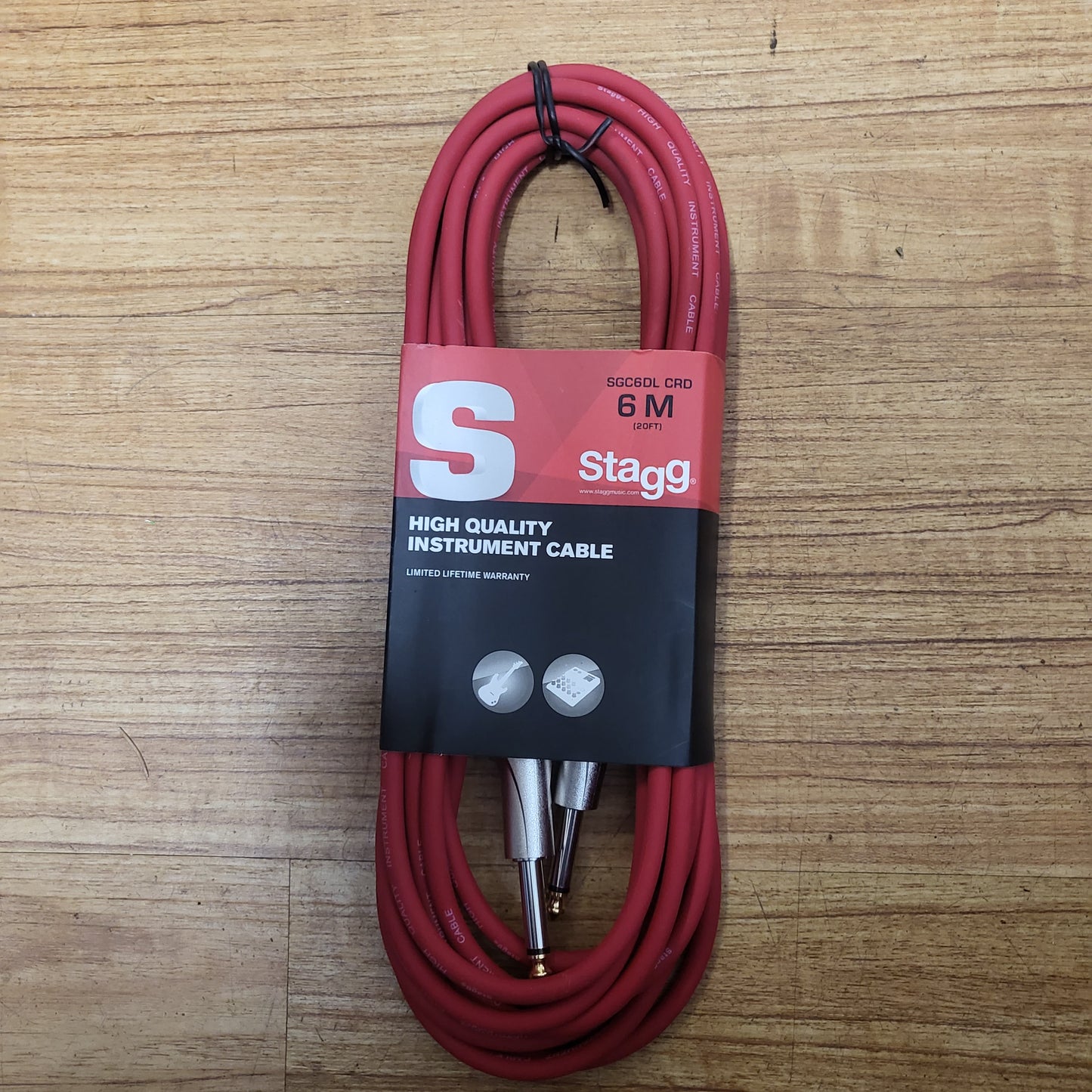 STAGG Instrument cable 6 m (20FT) RED