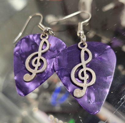 Purple Heart Earrings