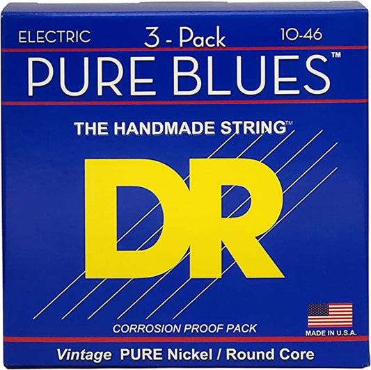 DR Pure Blues Vintage PURE Nickel / Round Core 10-46 Electric Guitar Strings