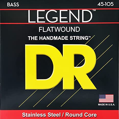 DR Flat Wound LEGEND Stainless Steel / Round Core 45-105 Bass Strings