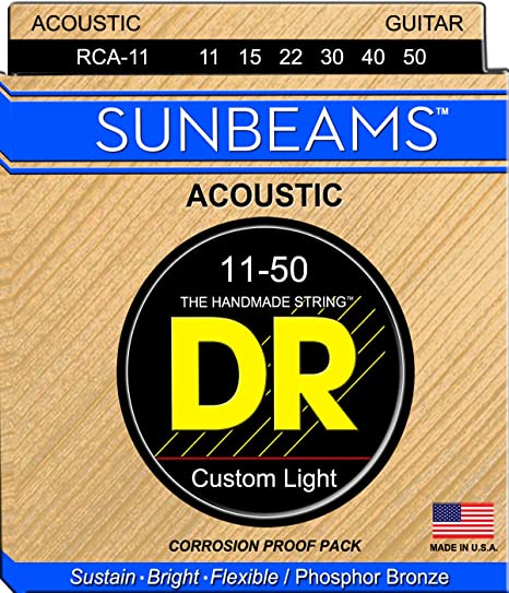 DR SUNBEAMS Custom Light Acoustic Phosphor Bronze 11-50 Guitar Strings