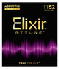 Elixir Attune Acoustic Guitar Strings Phosphor Bronze Custom Light 11|52