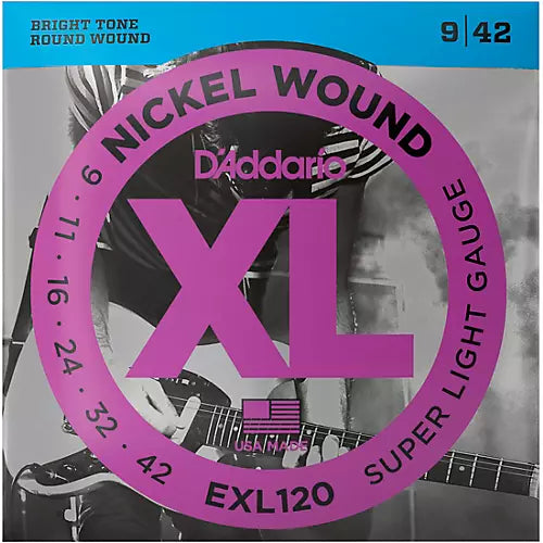 D'Addario XL Nickel Wound Electric Guitar Strings Super Light 9/42