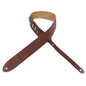 Levy's M12-BRN Brown Chrome-Tan Adjustable Guitar Strap. 2"