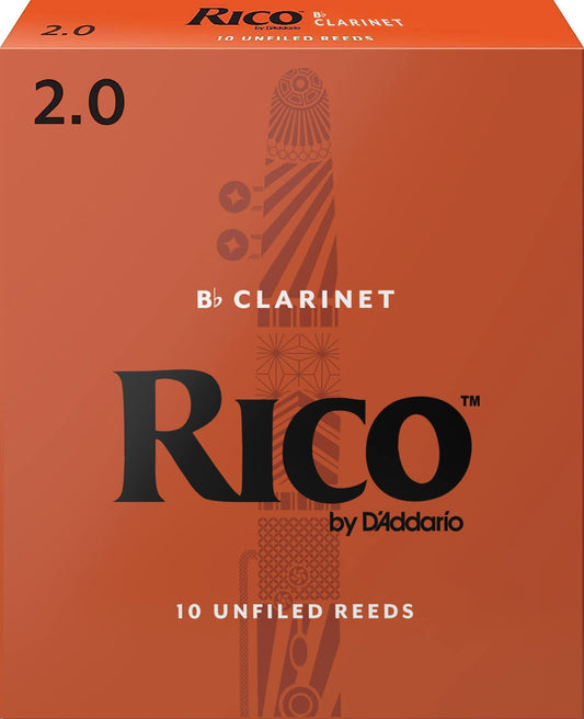 D'Addario Rico RCA1020 Bb Clarinet Reed 10-Pack, Strength 2.0