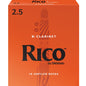 Rico RCA1025 Bb Clarinet Reeds 10 Pk, #2.5