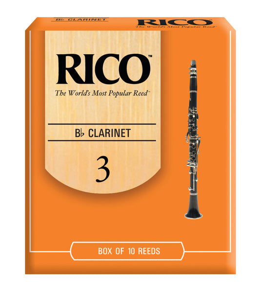 RCA1030 Rico by D'Addario Bb Clarinet Reeds, Strength 3, 10-pack