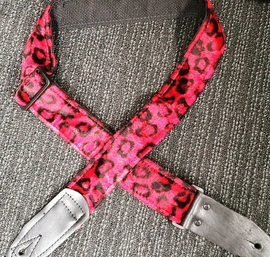 2" VELOUR GUITAR STRAP W/ANIMAL PRINT