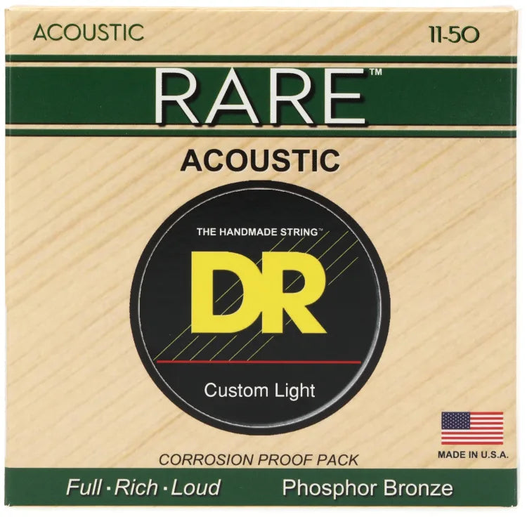 DR Strings Custom Light 11-50 RARE Phosphor Bronze Acoustic Strings