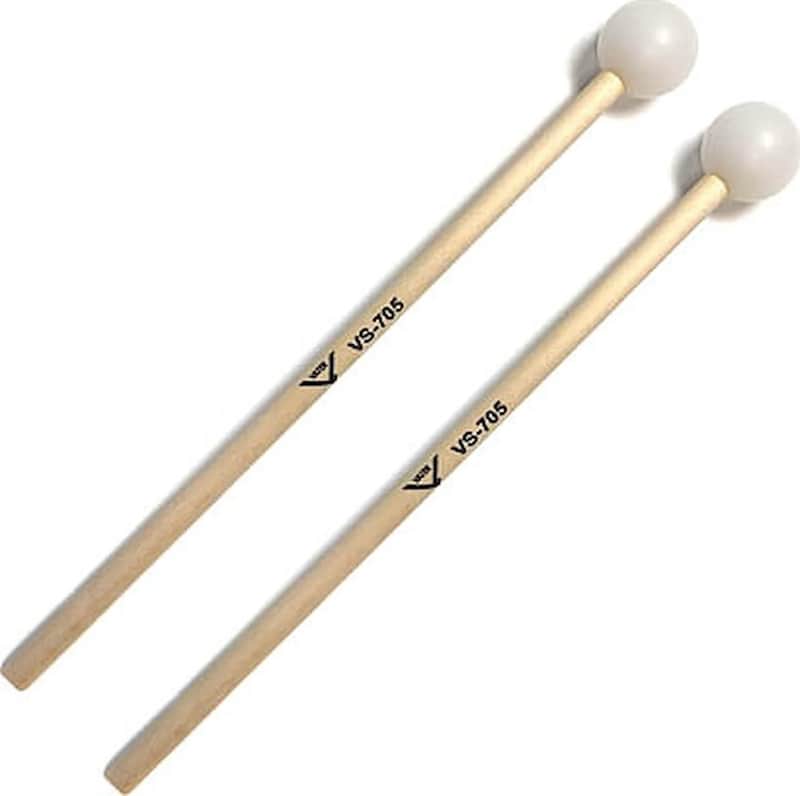 Student Xylophone Mallets - Set of Medium Hard Birch Mallets with Poly Ball Heads
