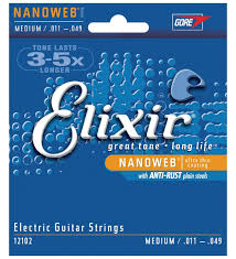 Elixir Nanoweb Electric Guitar Strings Anti-Rust Plated Plain Steels Baritone 12|68