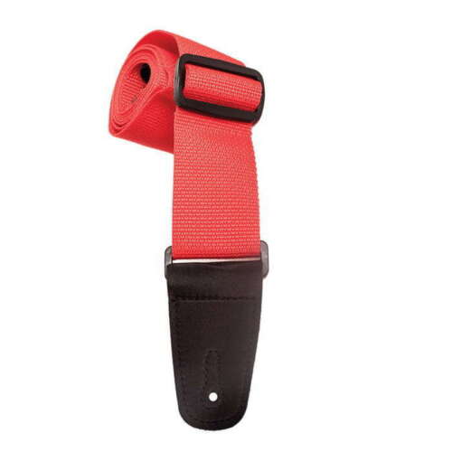 Henry Heller 2" Polypro Vegan guitar strap w/ tri glide & microfiber ends HPOLM-RED