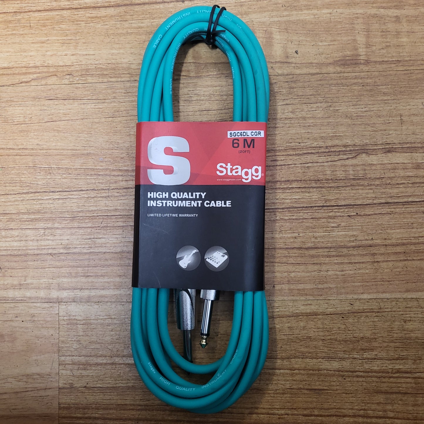 STAGG Instrument cable 6 m (20FT) GREEN