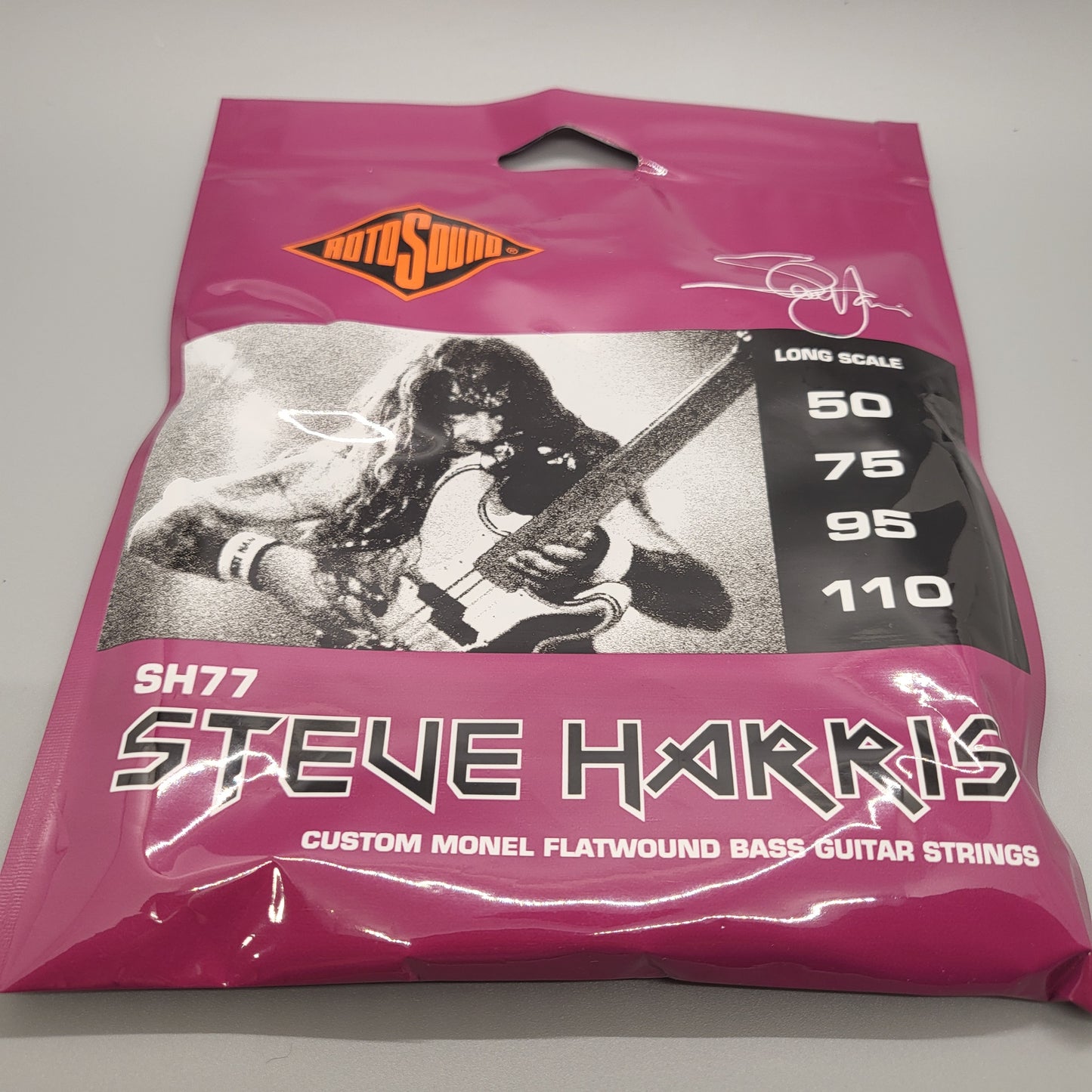 Rotosound SH77 Steve Harris Custom Monel Flatwound Bass Guitar Strings - .050-.110 Long Scale 4-string